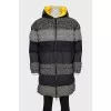Men's combined elongated down jacket