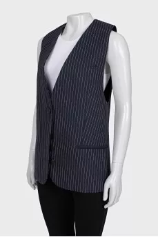 Striped wool vest
