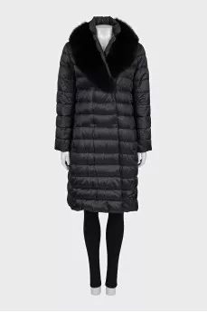 Black quilted coat