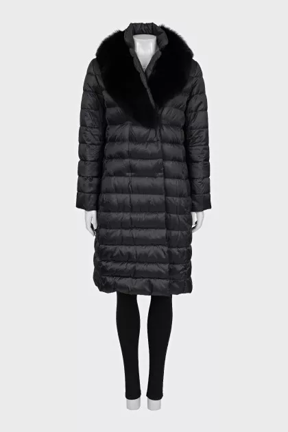 Black quilted coat