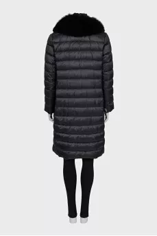 Black quilted coat