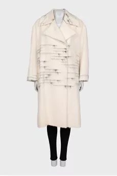 Long-pile striped coat