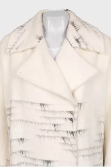 Long-pile striped coat
