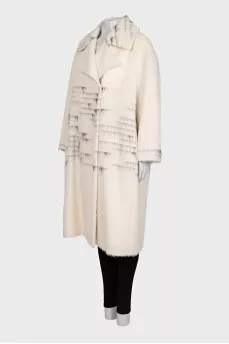 Long-pile striped coat