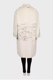 Long-pile striped coat