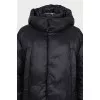 Black down jacket with a removable hood