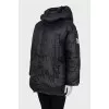 Black down jacket with a removable hood