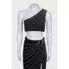 A skirt and top suit decorated with crystals