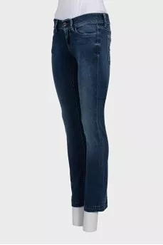 Сині джинси skinny fit на низькій посадці