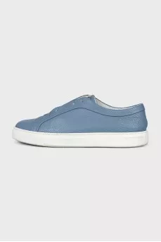 Men's blue leather sneakers