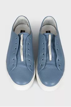 Men's blue leather sneakers