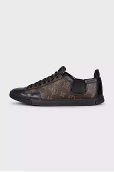 Men's canvas sneakers with a signature print