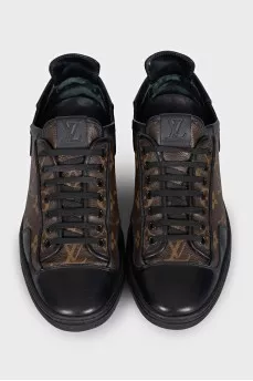Men's canvas sneakers with a signature print