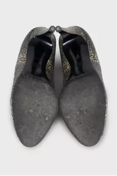 Animal print open-toe shoes