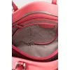 Pink leather shoulder bag