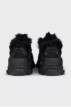 Triple S fur-lined sneakers