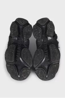 Triple S fur-lined sneakers