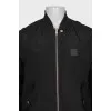 Men's black bomber jacket with patch pockets