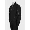Men's black bomber jacket with patch pockets