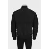 Men's black bomber jacket with patch pockets