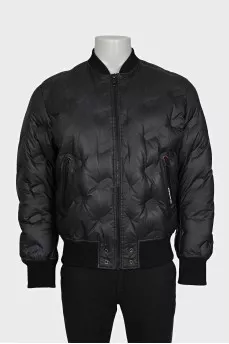 Men's black embossed jacket