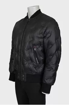 Men's black embossed jacket