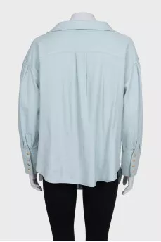 Blue shirt with a belt