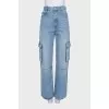 High-waisted jeans with patch pockets