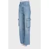 High-waisted jeans with patch pockets