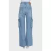 High-waisted jeans with patch pockets