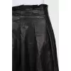 Leather skirt with pleats