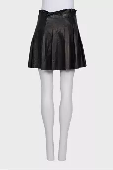 Leather skirt with pleats