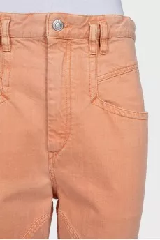 Orange straight-leg jeans