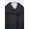 Quilted coat with a wide collar