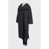 Quilted coat with a wide collar
