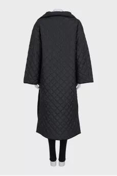 Quilted coat with a wide collar
