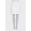 Straight-cut mini skirt with buttons
