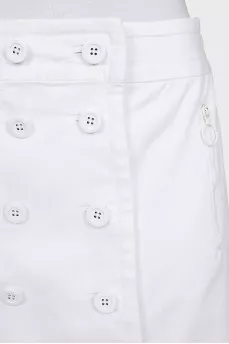 Straight-cut mini skirt with buttons