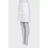 Straight-cut mini skirt with buttons