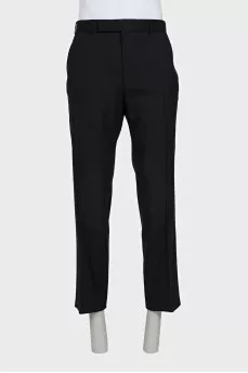 Men's straight-leg wool trousers