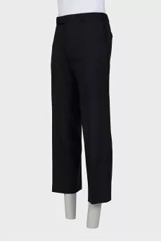 Men's straight-leg wool trousers