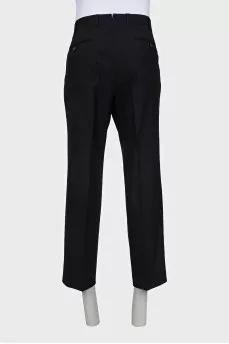 Men's straight-leg wool trousers