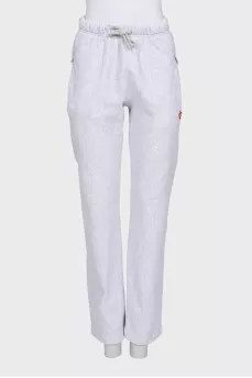 Straight-leg gray trousers