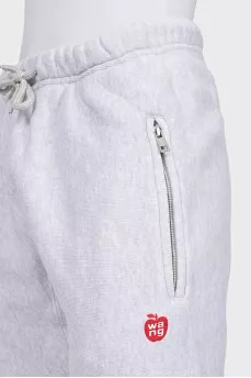 Straight-leg gray trousers