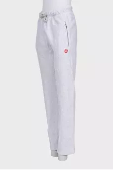 Straight-leg gray trousers