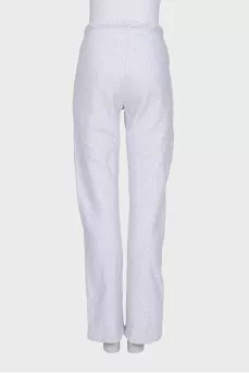 Straight-leg gray trousers
