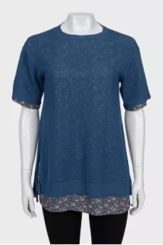 Blue T-shirt with perforations