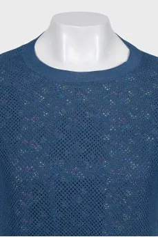 Blue T-shirt with perforations