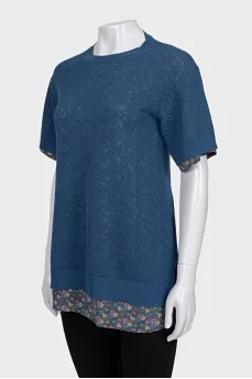 Blue T-shirt with perforations
