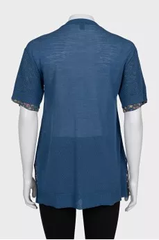 Blue T-shirt with perforations